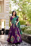LNB1239 Tasar Silk Printed And Foil Work Lehenga With Blouse Dupatta Wholesalers In Delhi